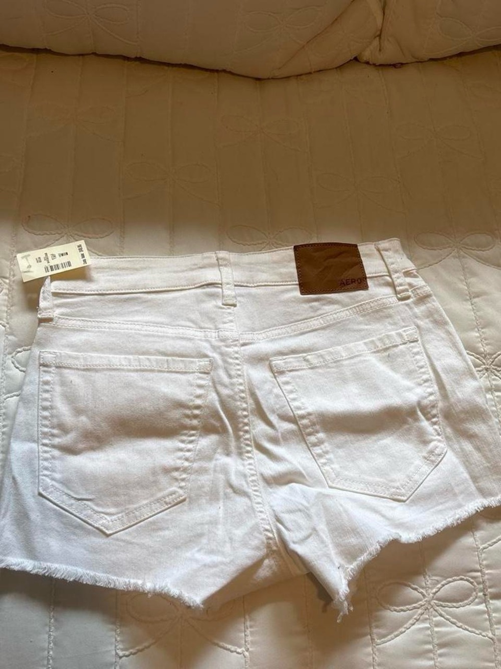 Aeropostale White Distressed Denim Jean Shorts - Picture 2 of 3